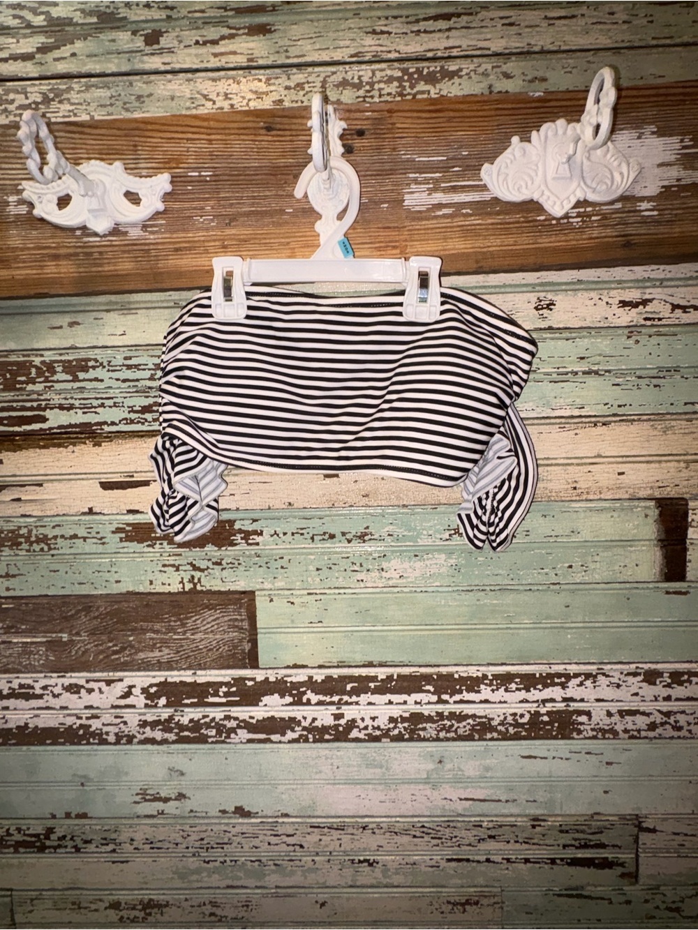SO Black and White Striped Tube Top Large Bottom is Size Small